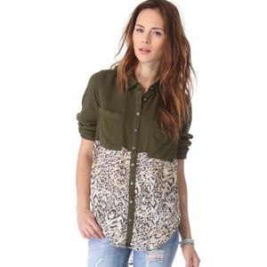 Free People Welcome To The Jungle Button Down Top